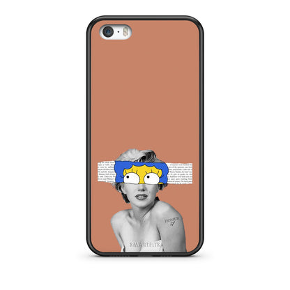 iPhone 5/5s/SE Sim Merilyn θήκη από τη Smartfits με σχέδιο στο πίσω μέρος και μαύρο περίβλημα | Smartphone case with colorful back and black bezels by Smartfits