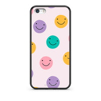 Thumbnail for iPhone 5/5s/SE Smiley Faces θήκη από τη Smartfits με σχέδιο στο πίσω μέρος και μαύρο περίβλημα | Smartphone case with colorful back and black bezels by Smartfits