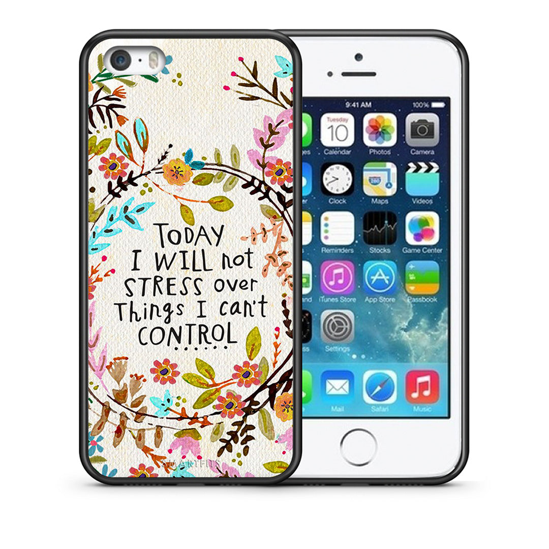 Θήκη iPhone 5/5s/SE Stress Over από τη Smartfits με σχέδιο στο πίσω μέρος και μαύρο περίβλημα | iPhone 5/5s/SE Stress Over case with colorful back and black bezels