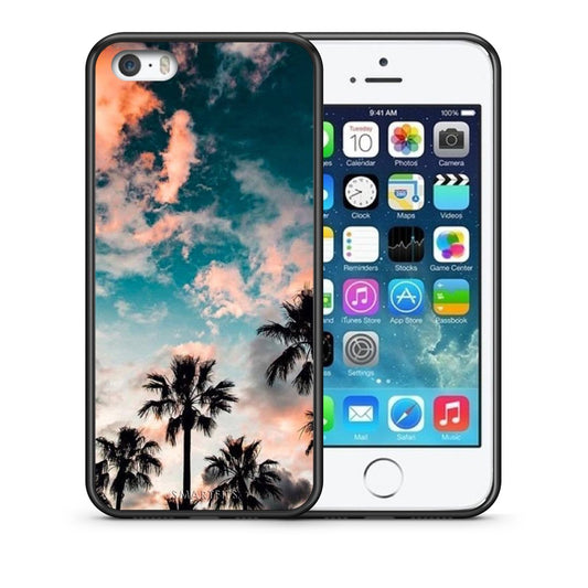 Θήκη iPhone 5/5s/SE Sky Summer από τη Smartfits με σχέδιο στο πίσω μέρος και μαύρο περίβλημα | iPhone 5/5s/SE Sky Summer case with colorful back and black bezels
