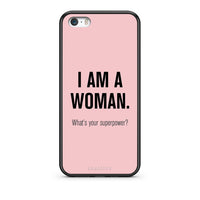 Thumbnail for iPhone 5/5s/SE Superpower Woman θήκη από τη Smartfits με σχέδιο στο πίσω μέρος και μαύρο περίβλημα | Smartphone case with colorful back and black bezels by Smartfits