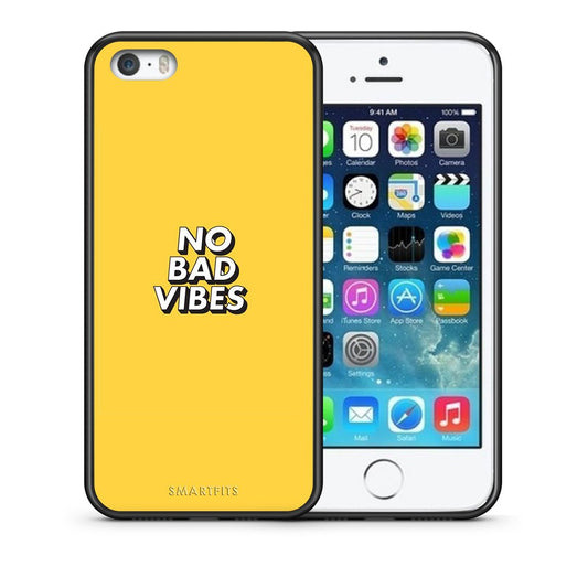 Θήκη iPhone 5/5s/SE Vibes Text από τη Smartfits με σχέδιο στο πίσω μέρος και μαύρο περίβλημα | iPhone 5/5s/SE Vibes Text case with colorful back and black bezels