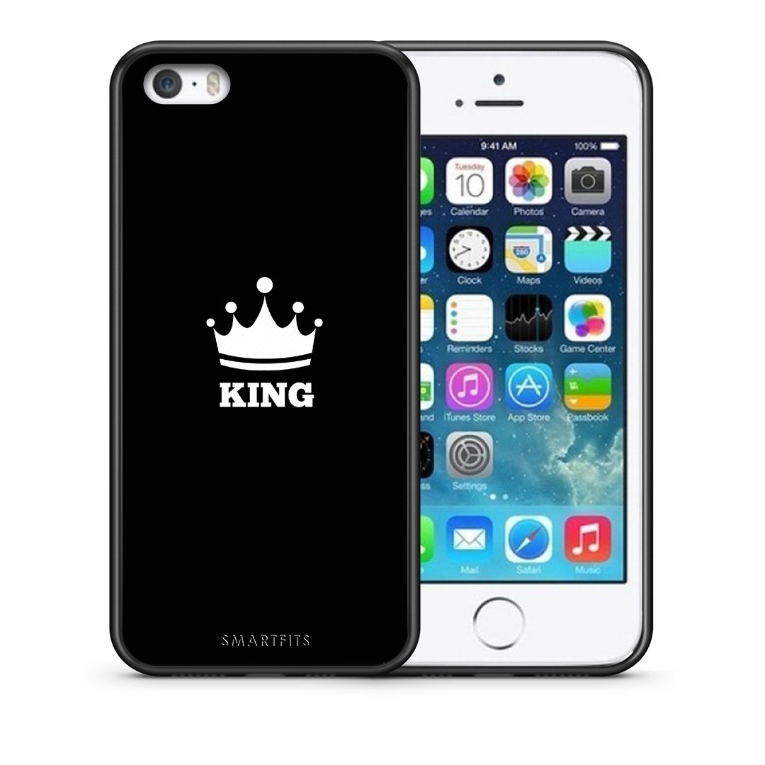 Θήκη iPhone 5/5s/SE King Valentine από τη Smartfits με σχέδιο στο πίσω μέρος και μαύρο περίβλημα | iPhone 5/5s/SE King Valentine case with colorful back and black bezels