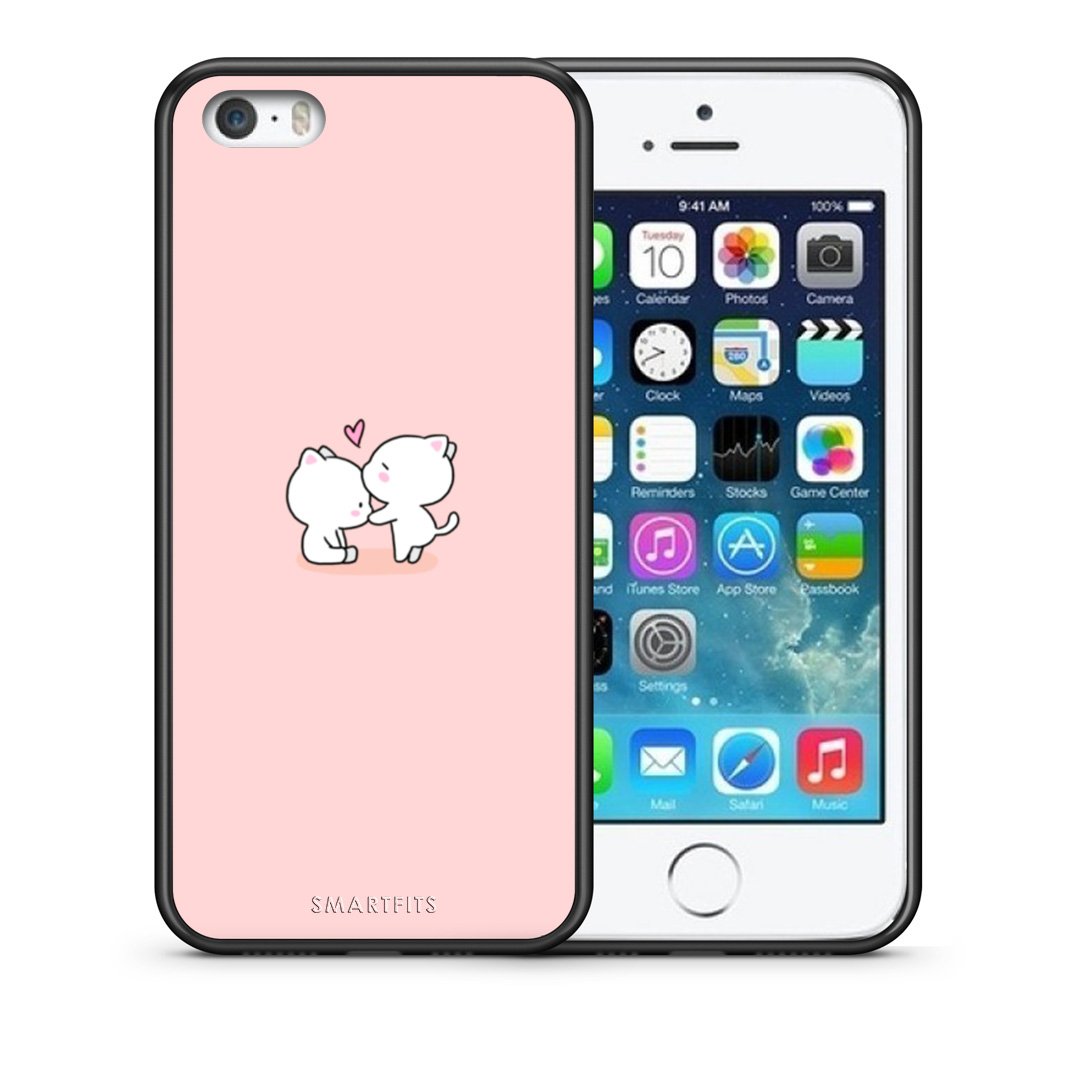 Θήκη iPhone 5/5s/SE Love Valentine από τη Smartfits με σχέδιο στο πίσω μέρος και μαύρο περίβλημα | iPhone 5/5s/SE Love Valentine case with colorful back and black bezels