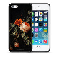 Thumbnail for Θήκη iPhone 5/5s/SE Vintage Roses από τη Smartfits με σχέδιο στο πίσω μέρος και μαύρο περίβλημα | iPhone 5/5s/SE Vintage Roses case with colorful back and black bezels