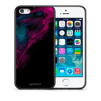 Thumbnail for Θήκη iPhone 5/5s/SE Pink Black Watercolor από τη Smartfits με σχέδιο στο πίσω μέρος και μαύρο περίβλημα | iPhone 5/5s/SE Pink Black Watercolor case with colorful back and black bezels