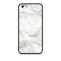 Thumbnail for iPhone 5/5s/SE White Gold Marble θήκη από τη Smartfits με σχέδιο στο πίσω μέρος και μαύρο περίβλημα | Smartphone case with colorful back and black bezels by Smartfits
