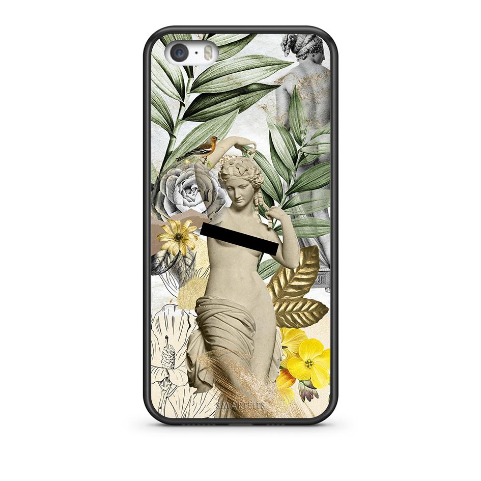 iPhone 5/5s/SE Woman Statue θήκη από τη Smartfits με σχέδιο στο πίσω μέρος και μαύρο περίβλημα | Smartphone case with colorful back and black bezels by Smartfits