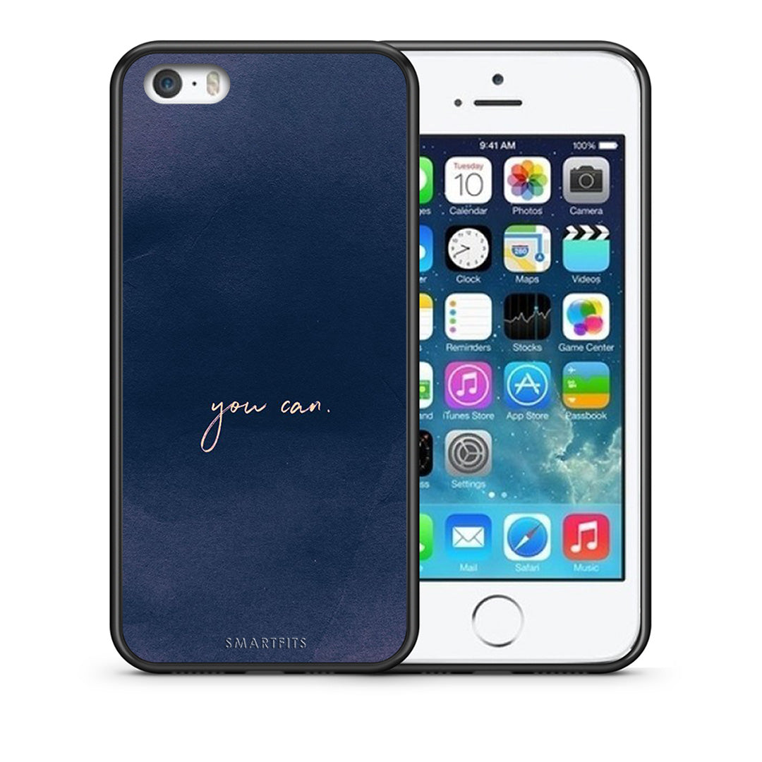 Θήκη iPhone 5/5s/SE You Can από τη Smartfits με σχέδιο στο πίσω μέρος και μαύρο περίβλημα | iPhone 5/5s/SE You Can case with colorful back and black bezels