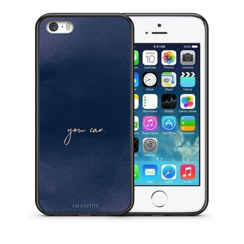 Θήκη iPhone 5/5s/SE You Can από τη Smartfits με σχέδιο στο πίσω μέρος και μαύρο περίβλημα | iPhone 5/5s/SE You Can case with colorful back and black bezels