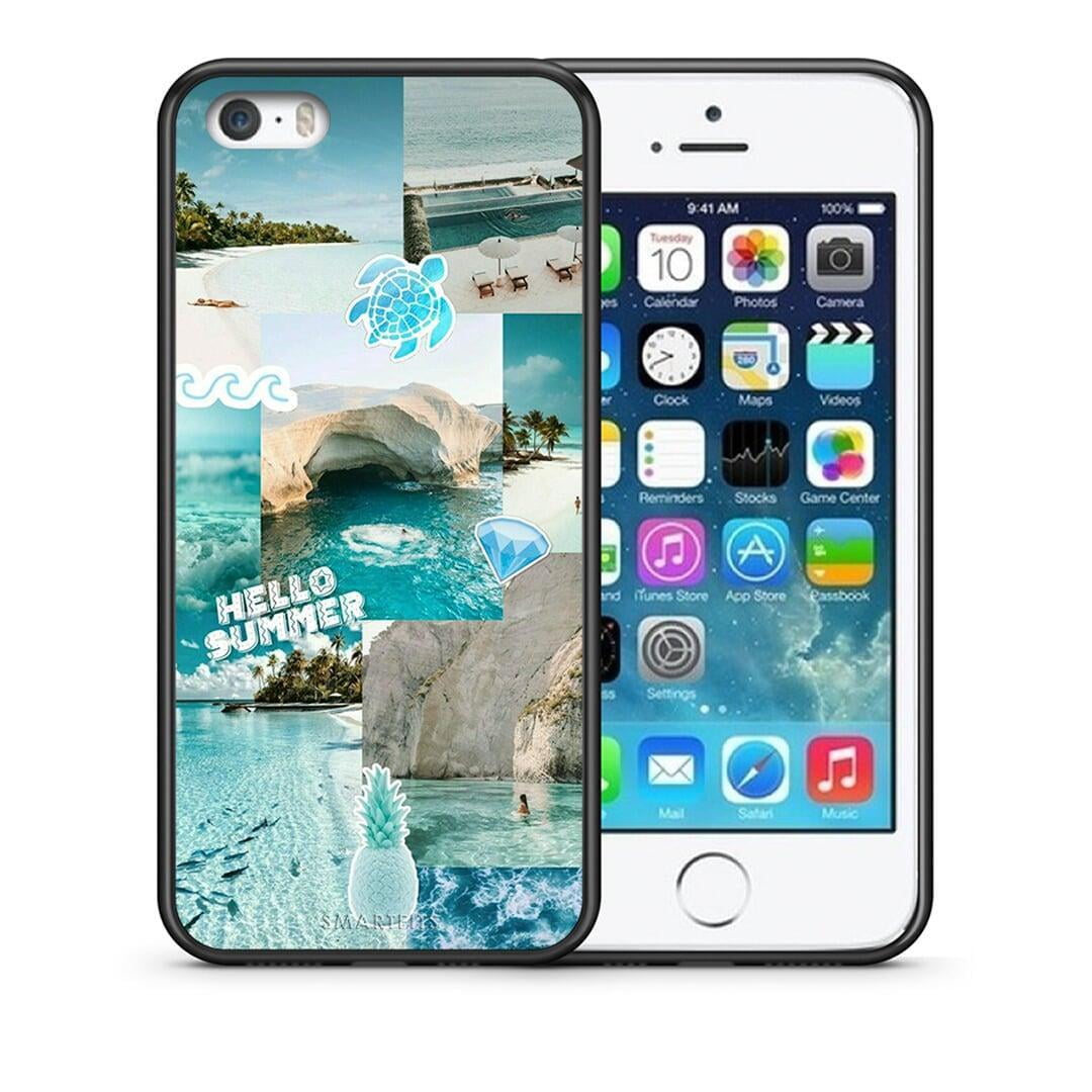 Θήκη iPhone 5 / 5s / SE Aesthetic Summer από τη Smartfits με σχέδιο στο πίσω μέρος και μαύρο περίβλημα | iPhone 5 / 5s / SE Aesthetic Summer case with colorful back and black bezels