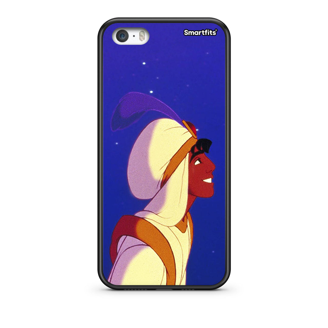 iPhone 5/5s/SE Alladin And Jasmine Love 1 θήκη από τη Smartfits με σχέδιο στο πίσω μέρος και μαύρο περίβλημα | Smartphone case with colorful back and black bezels by Smartfits