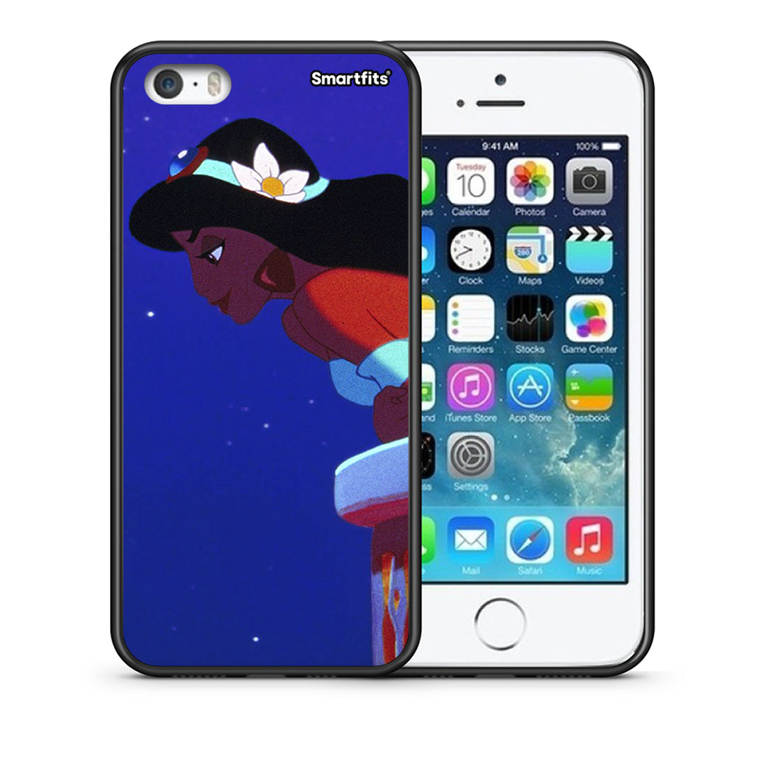 Θήκη iPhone 5/5s/SE Alladin And Jasmine Love 2 από τη Smartfits με σχέδιο στο πίσω μέρος και μαύρο περίβλημα | iPhone 5/5s/SE Alladin And Jasmine Love 2 case with colorful back and black bezels