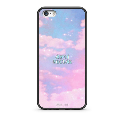 iPhone 5 / 5s / SE Anti Social Θήκη Αγίου Βαλεντίνου από τη Smartfits με σχέδιο στο πίσω μέρος και μαύρο περίβλημα | Smartphone case with colorful back and black bezels by Smartfits