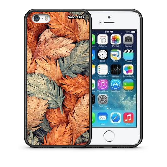 Θήκη iPhone 5 / 5s / SE Autumn Leaves από τη Smartfits με σχέδιο στο πίσω μέρος και μαύρο περίβλημα | iPhone 5 / 5s / SE Autumn Leaves case with colorful back and black bezels