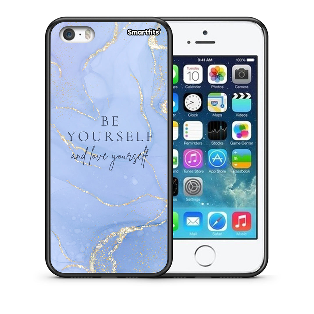 Θήκη iPhone 5/5s/SE Be Yourself από τη Smartfits με σχέδιο στο πίσω μέρος και μαύρο περίβλημα | iPhone 5/5s/SE Be Yourself case with colorful back and black bezels