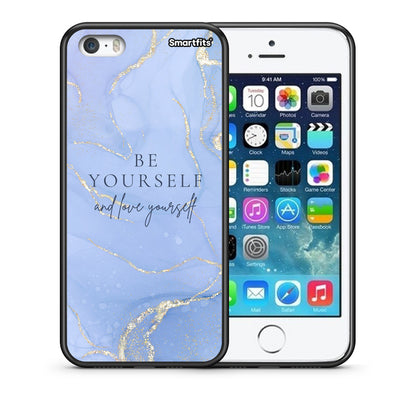 Θήκη iPhone 5/5s/SE Be Yourself από τη Smartfits με σχέδιο στο πίσω μέρος και μαύρο περίβλημα | iPhone 5/5s/SE Be Yourself case with colorful back and black bezels