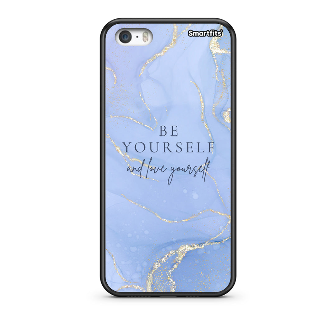 iPhone 5/5s/SE Be Yourself θήκη από τη Smartfits με σχέδιο στο πίσω μέρος και μαύρο περίβλημα | Smartphone case with colorful back and black bezels by Smartfits