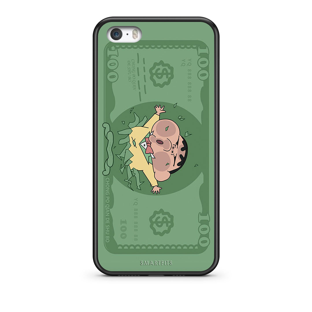 iPhone 5 / 5s / SE Big Money Θήκη Αγίου Βαλεντίνου από τη Smartfits με σχέδιο στο πίσω μέρος και μαύρο περίβλημα | Smartphone case with colorful back and black bezels by Smartfits