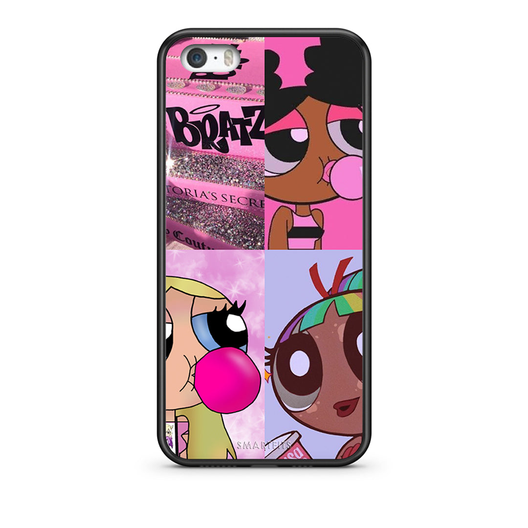 iPhone 5 / 5s / SE Bubble Girls Θήκη Αγίου Βαλεντίνου από τη Smartfits με σχέδιο στο πίσω μέρος και μαύρο περίβλημα | Smartphone case with colorful back and black bezels by Smartfits