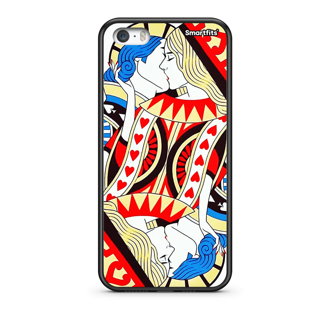 iPhone 5/5s/SE Card Love θήκη από τη Smartfits με σχέδιο στο πίσω μέρος και μαύρο περίβλημα | Smartphone case with colorful back and black bezels by Smartfits