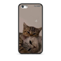 Thumbnail for iPhone 5 / 5s / SE Cats In Love Θήκη από τη Smartfits με σχέδιο στο πίσω μέρος και μαύρο περίβλημα | Smartphone case with colorful back and black bezels by Smartfits
