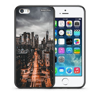 Thumbnail for Θήκη iPhone 5/5s/SE City Lights από τη Smartfits με σχέδιο στο πίσω μέρος και μαύρο περίβλημα | iPhone 5/5s/SE City Lights case with colorful back and black bezels