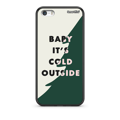 iPhone 5/5s/SE Cold Outside θήκη από τη Smartfits με σχέδιο στο πίσω μέρος και μαύρο περίβλημα | Smartphone case with colorful back and black bezels by Smartfits