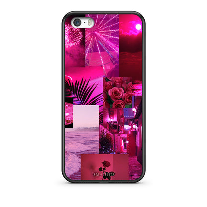 iPhone 5 / 5s / SE Collage Red Roses Θήκη Αγίου Βαλεντίνου από τη Smartfits με σχέδιο στο πίσω μέρος και μαύρο περίβλημα | Smartphone case with colorful back and black bezels by Smartfits