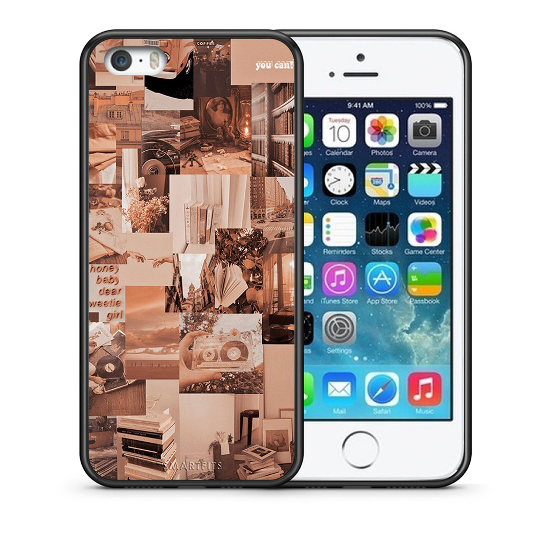 Θήκη Αγίου Βαλεντίνου iPhone 5 / 5s / SE Collage You Can από τη Smartfits με σχέδιο στο πίσω μέρος και μαύρο περίβλημα | iPhone 5 / 5s / SE Collage You Can case with colorful back and black bezels