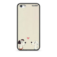 Thumbnail for iPhone 5/5s/SE Dalmatians Love θήκη από τη Smartfits με σχέδιο στο πίσω μέρος και μαύρο περίβλημα | Smartphone case with colorful back and black bezels by Smartfits