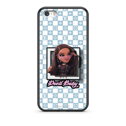 iPhone 5 / 5s / SE Devil Baby Θήκη Αγίου Βαλεντίνου από τη Smartfits με σχέδιο στο πίσω μέρος και μαύρο περίβλημα | Smartphone case with colorful back and black bezels by Smartfits