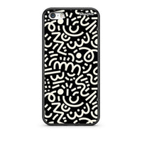 Thumbnail for iPhone 5 / 5s / SE Doodle Art Θήκη από τη Smartfits με σχέδιο στο πίσω μέρος και μαύρο περίβλημα | Smartphone case with colorful back and black bezels by Smartfits