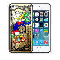 Thumbnail for Θήκη iPhone 5 / 5s / SE Duck Money από τη Smartfits με σχέδιο στο πίσω μέρος και μαύρο περίβλημα | iPhone 5 / 5s / SE Duck Money case with colorful back and black bezels