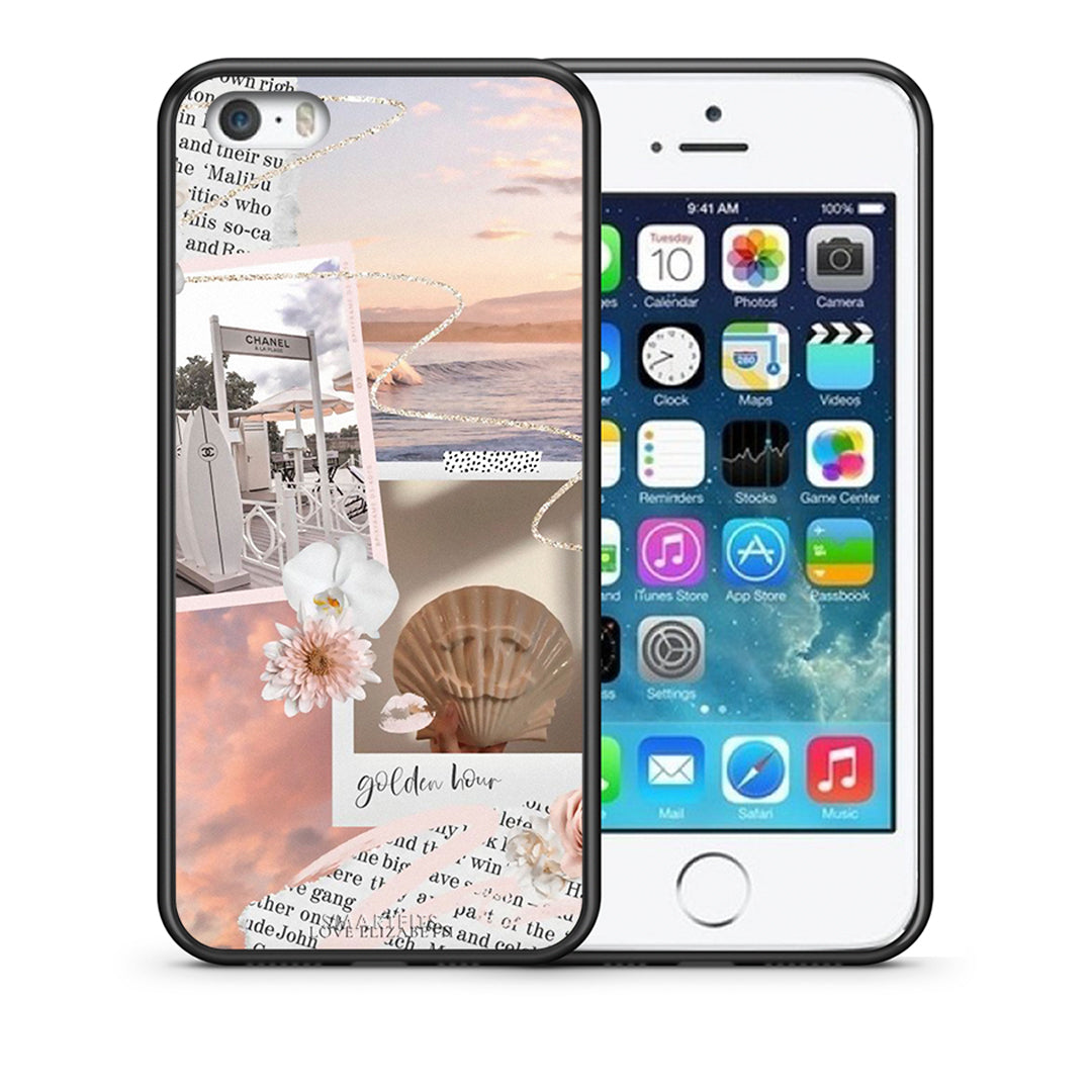 Θήκη Αγίου Βαλεντίνου iPhone 5 / 5s / SE Golden Hour από τη Smartfits με σχέδιο στο πίσω μέρος και μαύρο περίβλημα | iPhone 5 / 5s / SE Golden Hour case with colorful back and black bezels