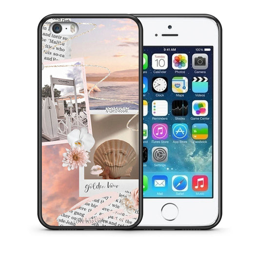 Θήκη Αγίου Βαλεντίνου iPhone 5 / 5s / SE Golden Hour από τη Smartfits με σχέδιο στο πίσω μέρος και μαύρο περίβλημα | iPhone 5 / 5s / SE Golden Hour case with colorful back and black bezels