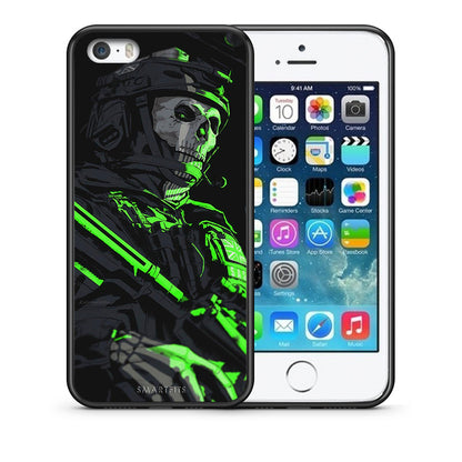 Θήκη Αγίου Βαλεντίνου iPhone 5 / 5s / SE Green Soldier από τη Smartfits με σχέδιο στο πίσω μέρος και μαύρο περίβλημα | iPhone 5 / 5s / SE Green Soldier case with colorful back and black bezels