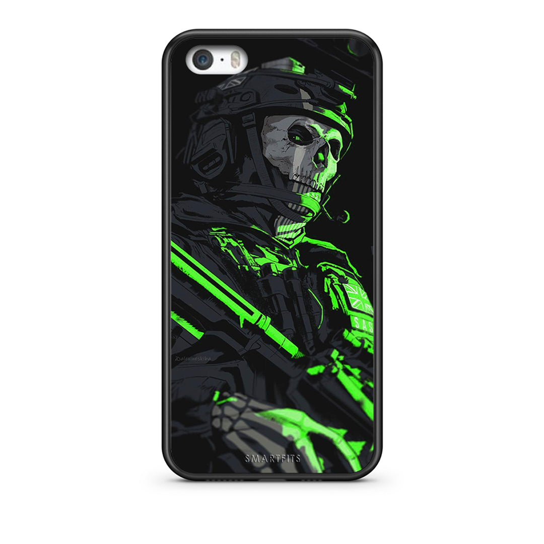 iPhone 5 / 5s / SE Green Soldier Θήκη Αγίου Βαλεντίνου από τη Smartfits με σχέδιο στο πίσω μέρος και μαύρο περίβλημα | Smartphone case with colorful back and black bezels by Smartfits