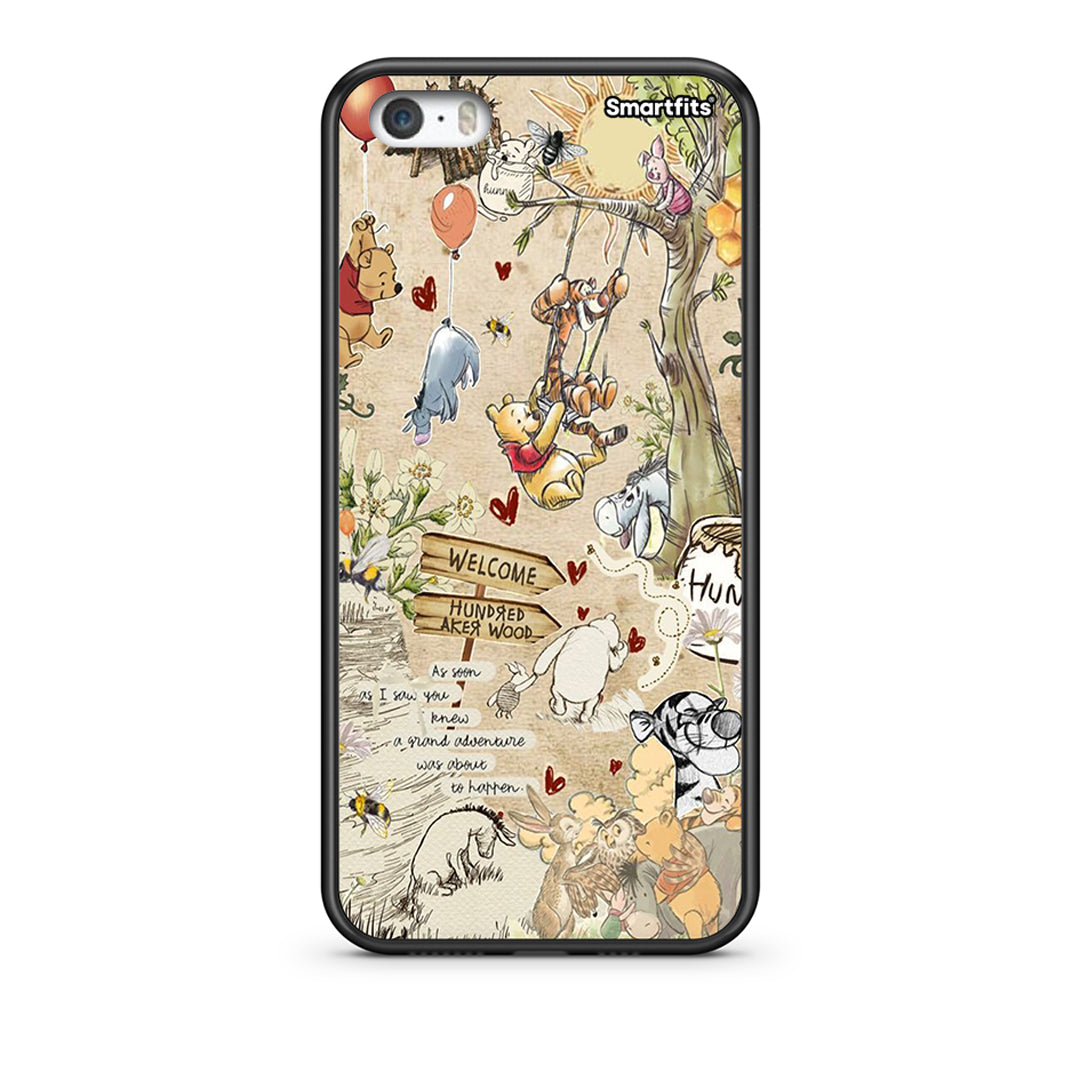 iPhone 5/5s/SE Happy Friends θήκη από τη Smartfits με σχέδιο στο πίσω μέρος και μαύρο περίβλημα | Smartphone case with colorful back and black bezels by Smartfits