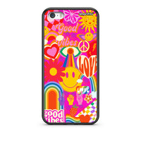 Thumbnail for iPhone 5/5s/SE Hippie Love θήκη από τη Smartfits με σχέδιο στο πίσω μέρος και μαύρο περίβλημα | Smartphone case with colorful back and black bezels by Smartfits