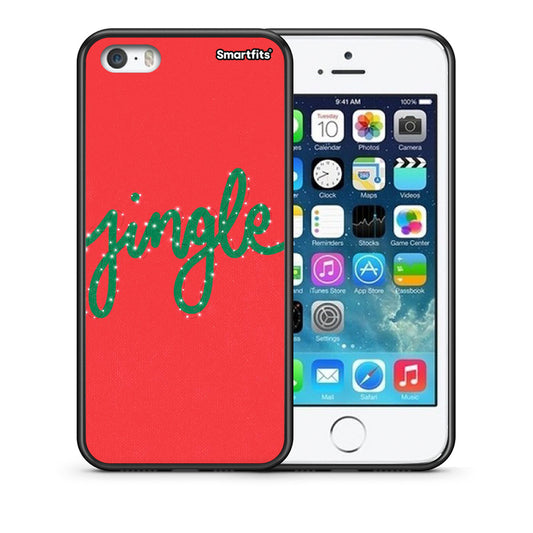 Θήκη iPhone 5/5s/SE Jingle Xmas από τη Smartfits με σχέδιο στο πίσω μέρος και μαύρο περίβλημα | iPhone 5/5s/SE Jingle Xmas case with colorful back and black bezels