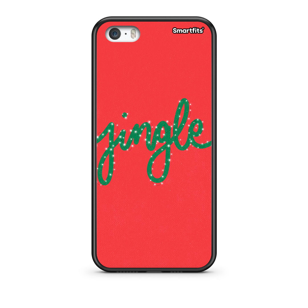 iPhone 5/5s/SE Jingle Xmas θήκη από τη Smartfits με σχέδιο στο πίσω μέρος και μαύρο περίβλημα | Smartphone case with colorful back and black bezels by Smartfits