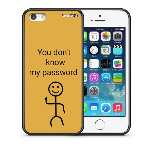 Θήκη iPhone 5 / 5s / SE My Password από τη Smartfits με σχέδιο στο πίσω μέρος και μαύρο περίβλημα | iPhone 5 / 5s / SE My Password case with colorful back and black bezels