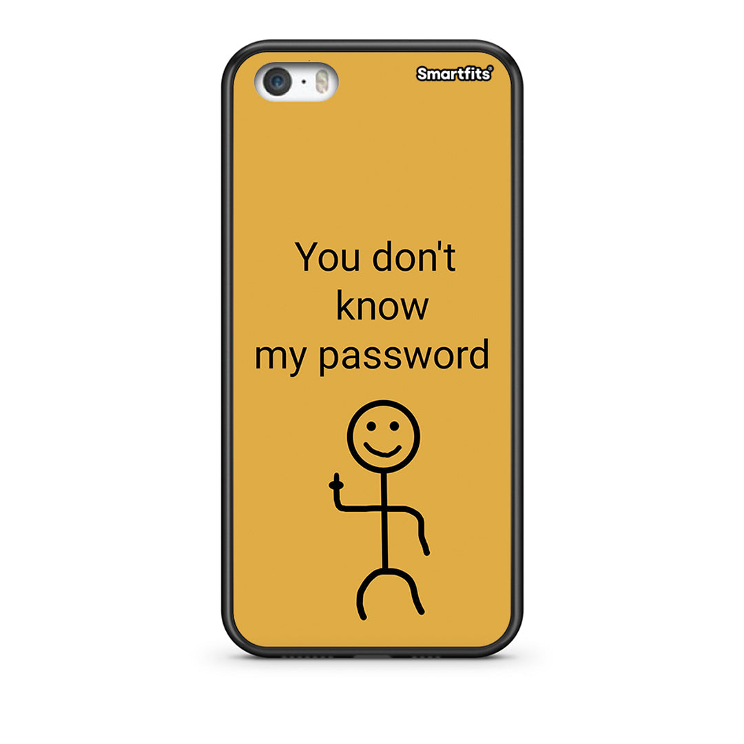 iPhone 5 / 5s / SE My Password Θήκη από τη Smartfits με σχέδιο στο πίσω μέρος και μαύρο περίβλημα | Smartphone case with colorful back and black bezels by Smartfits