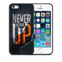 Thumbnail for Θήκη Αγίου Βαλεντίνου iPhone 5 / 5s / SE Never Give Up από τη Smartfits με σχέδιο στο πίσω μέρος και μαύρο περίβλημα | iPhone 5 / 5s / SE Never Give Up case with colorful back and black bezels