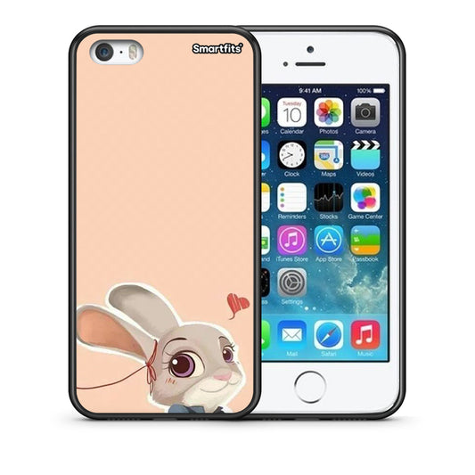 Θήκη iPhone 5/5s/SE Nick Wilde And Judy Hopps Love 2 από τη Smartfits με σχέδιο στο πίσω μέρος και μαύρο περίβλημα | iPhone 5/5s/SE Nick Wilde And Judy Hopps Love 2 case with colorful back and black bezels