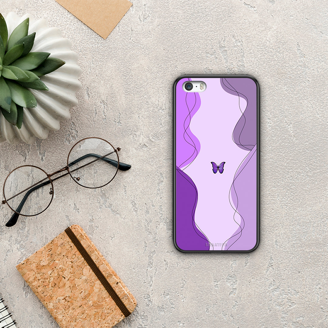 Purple Mariposa - iPhone 5 / 5s / SE θήκη