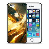 Thumbnail for Θήκη iPhone 5/5s/SE Real Gold από τη Smartfits με σχέδιο στο πίσω μέρος και μαύρο περίβλημα | iPhone 5/5s/SE Real Gold case with colorful back and black bezels