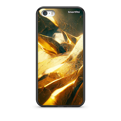 iPhone 5/5s/SE Real Gold θήκη από τη Smartfits με σχέδιο στο πίσω μέρος και μαύρο περίβλημα | Smartphone case with colorful back and black bezels by Smartfits
