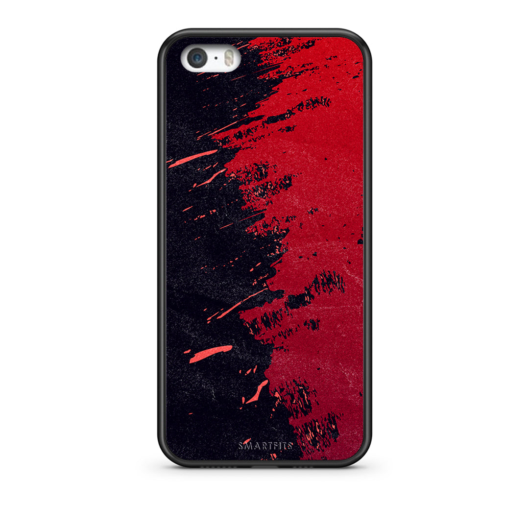 iPhone 5 / 5s / SE Red Paint Θήκη Αγίου Βαλεντίνου από τη Smartfits με σχέδιο στο πίσω μέρος και μαύρο περίβλημα | Smartphone case with colorful back and black bezels by Smartfits